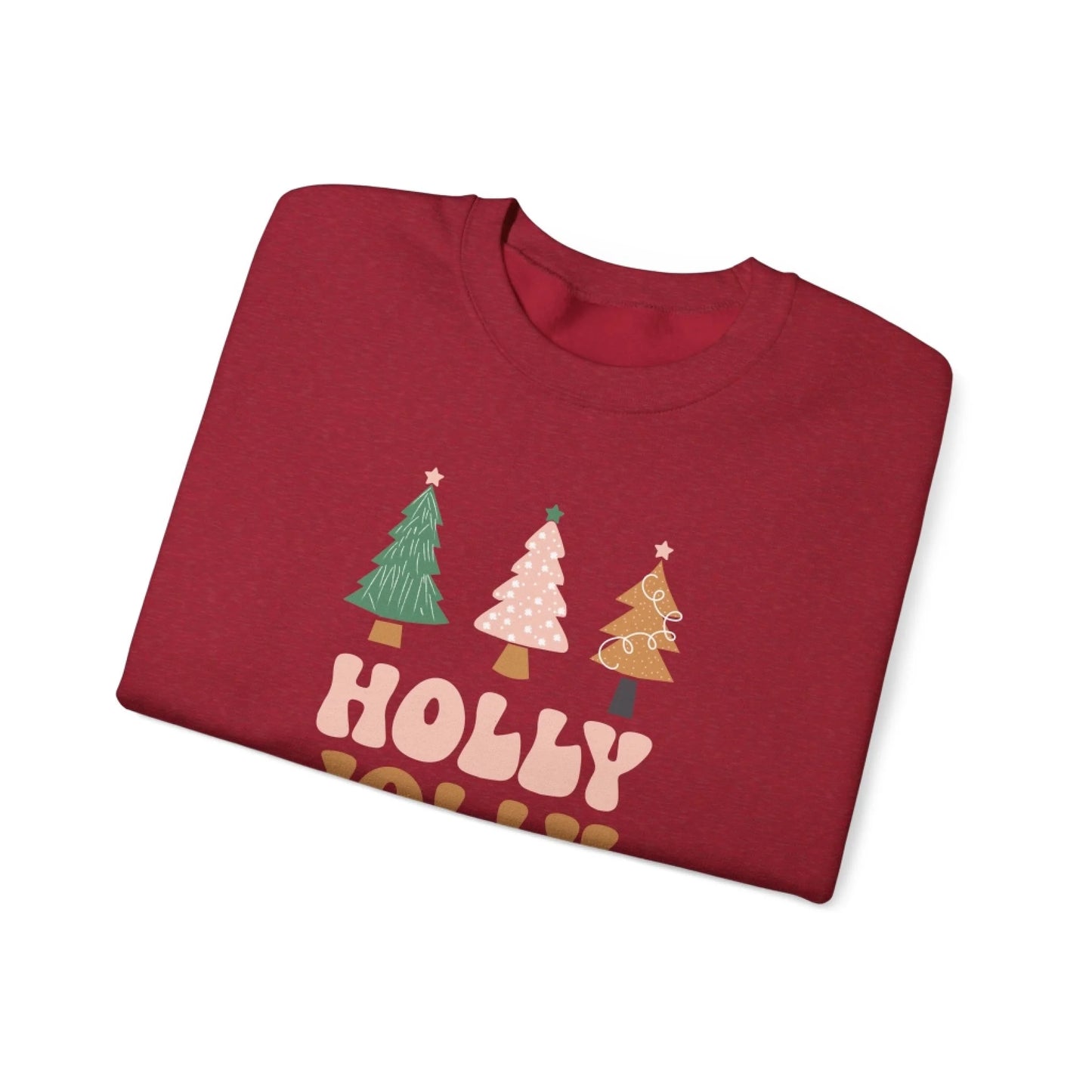 Holly Jolly Name Sweatshirt Final Art Red Folded