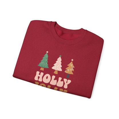 Holly Jolly Name Sweatshirt Final Art Red Folded