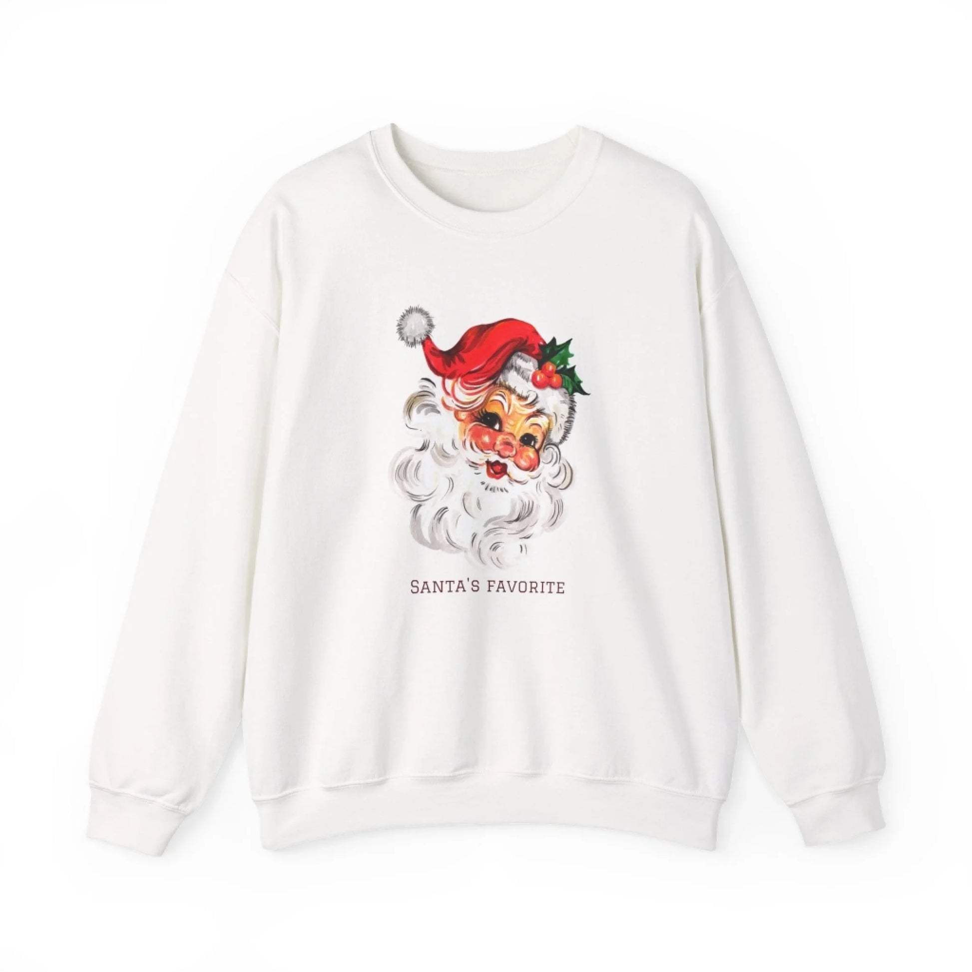 Trad Christmas Sweatshirt Santa White Seamless