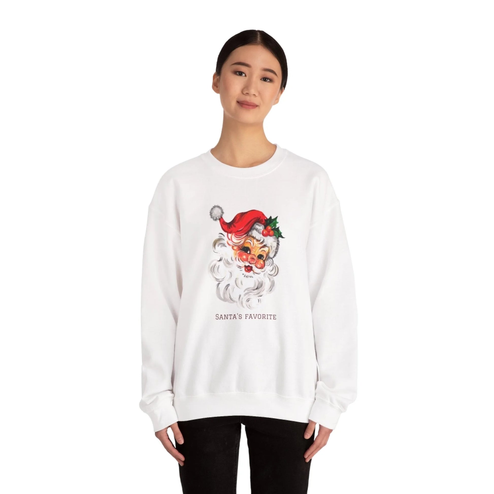 Trad Christmas Sweatshirt Santa White Lifestyle