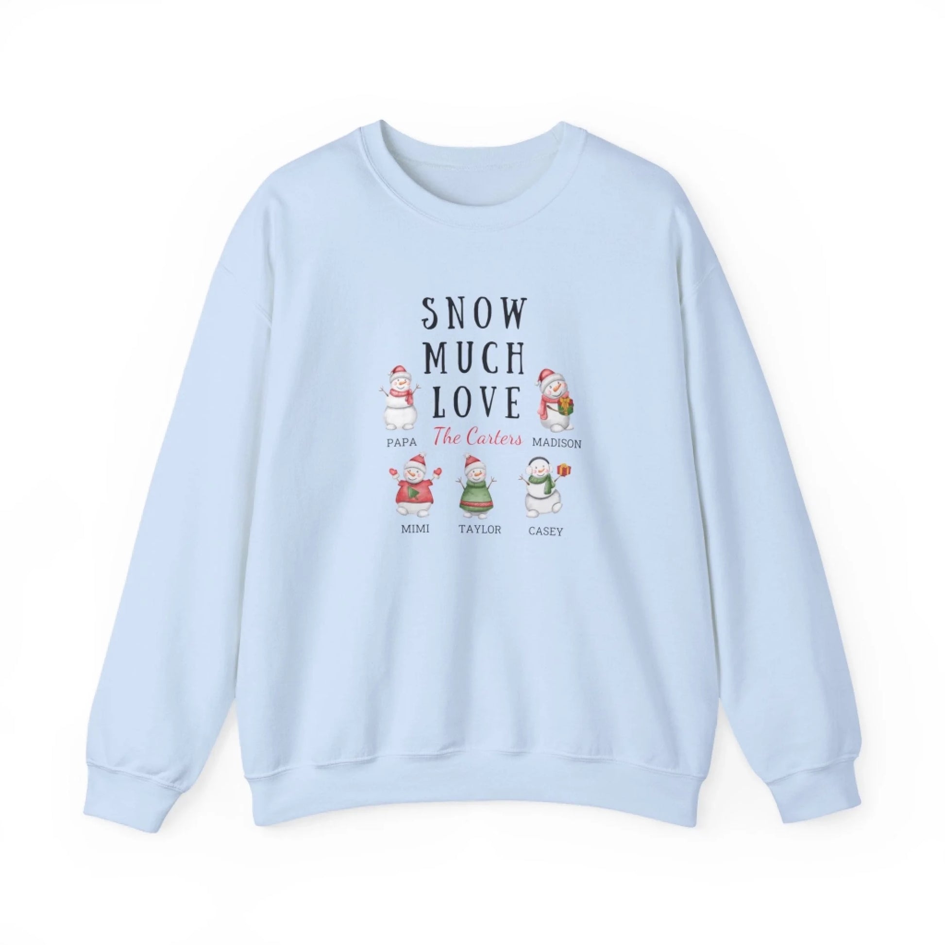 Snow Much Love Personalized Sweatshirt - Seamless Blue