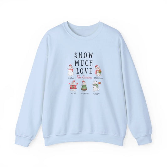 Snow Much Love Personalized Sweatshirt - Seamless Blue