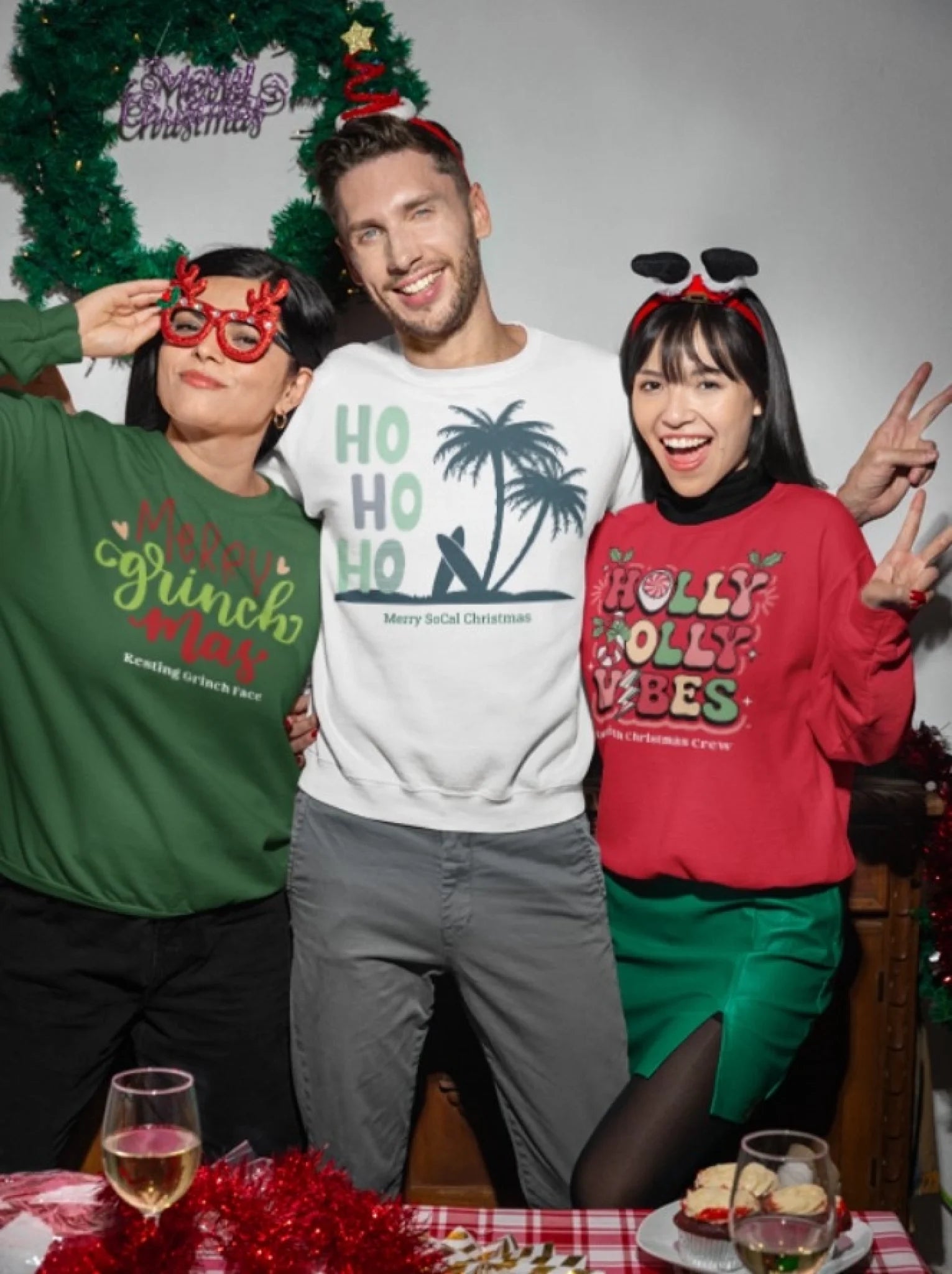 Merry Grinchmas Green LIfestyle Stylized 3 people