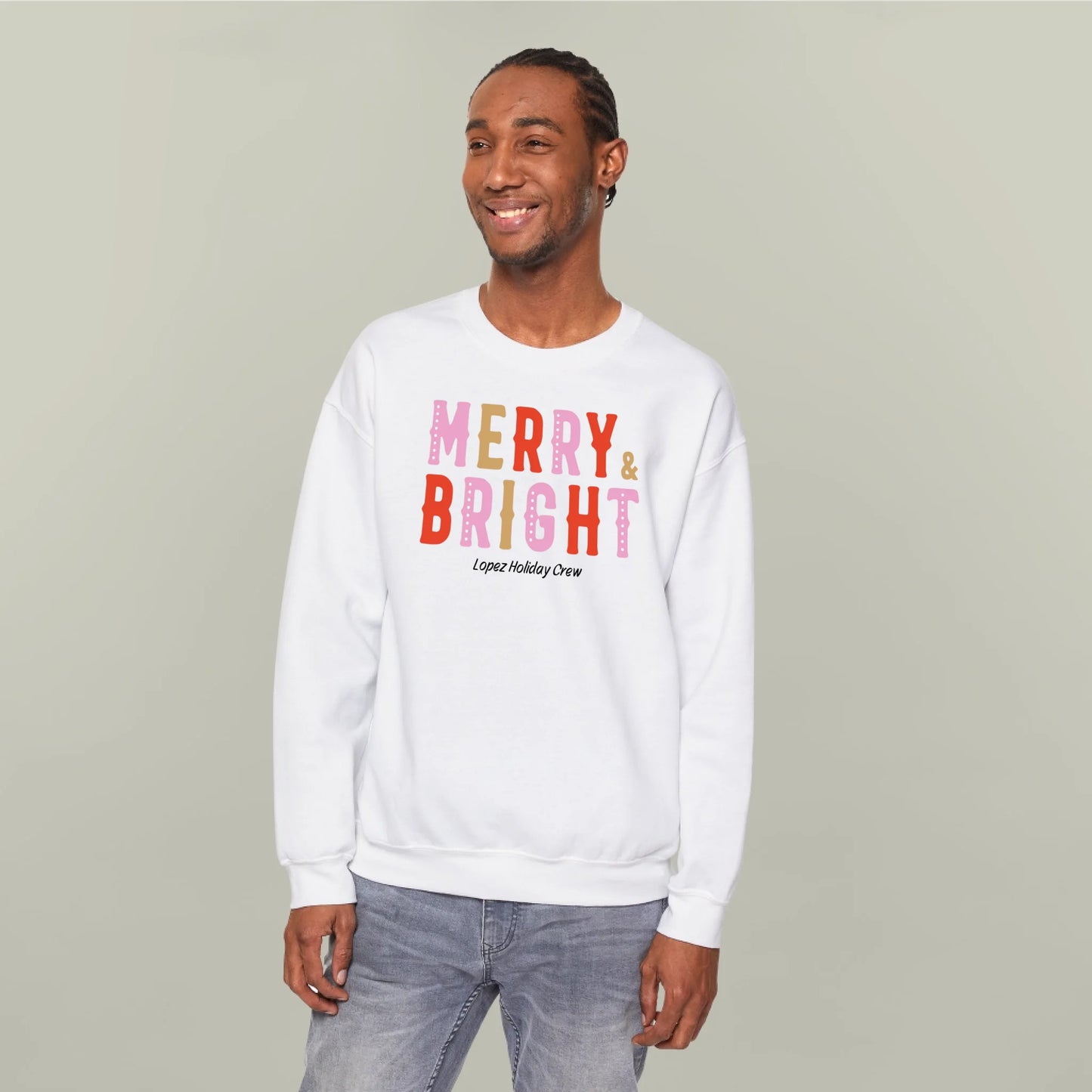 Personalized Merry & Bright Holiday Sweatshirt