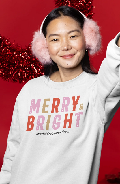 Merry & Bright Sweatshirt Template Art White LIfestyle 2 Sweatshirt Final