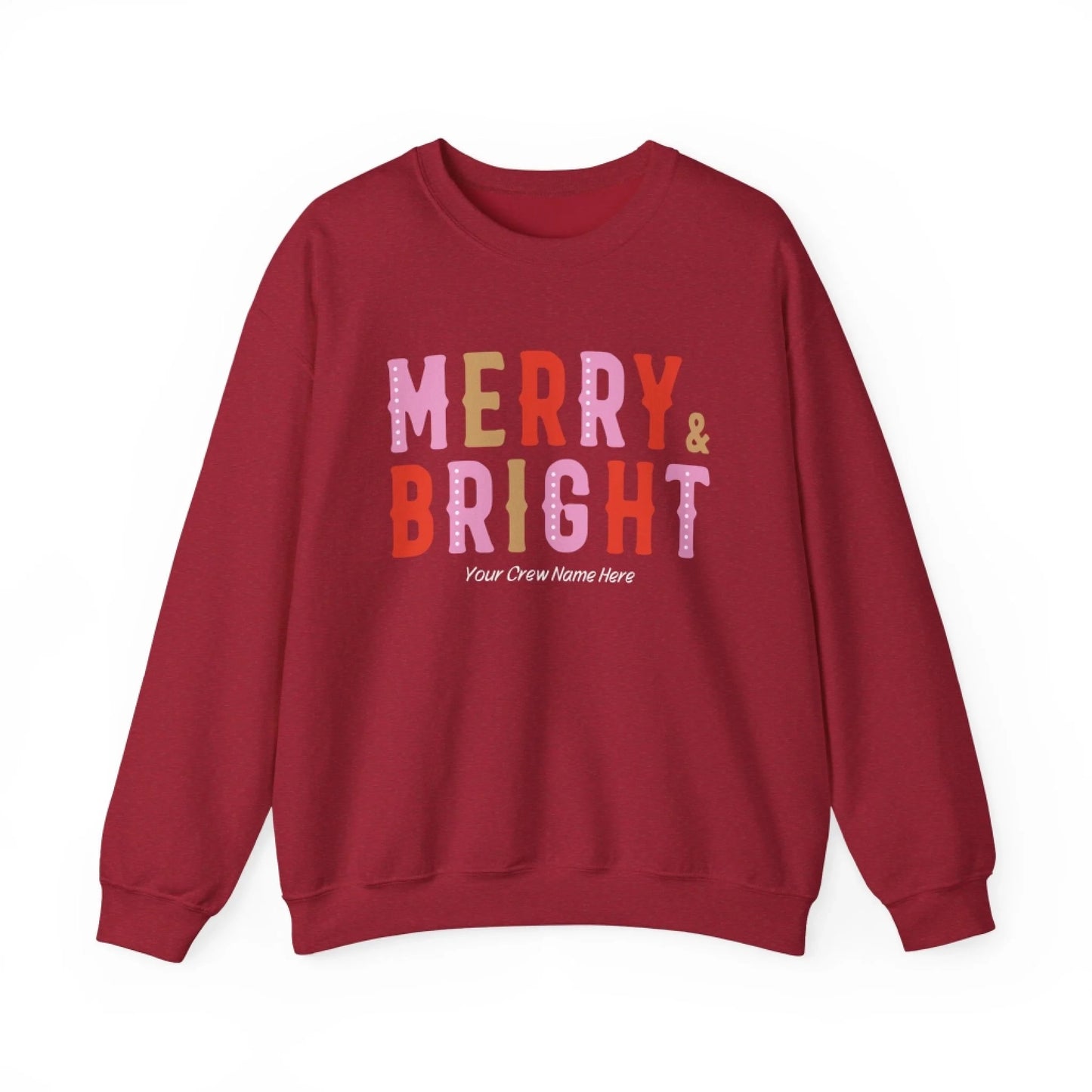 Merry & Bright Sweatshirt Template Art Red Seamless Sweatshirt