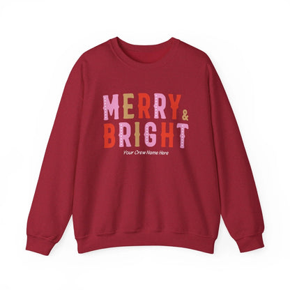 Merry & Bright Sweatshirt Template Art Red Seamless Sweatshirt