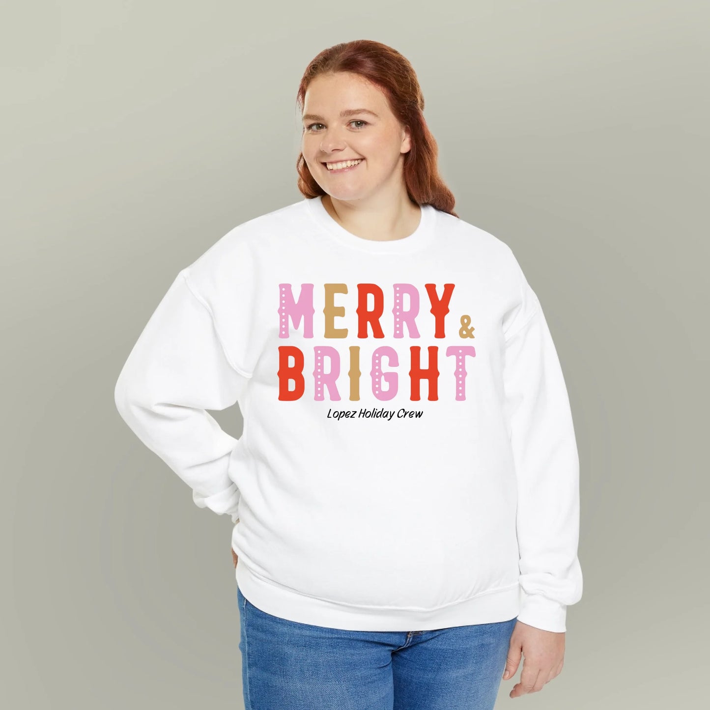 Personalized Merry & Bright Holiday Sweatshirt