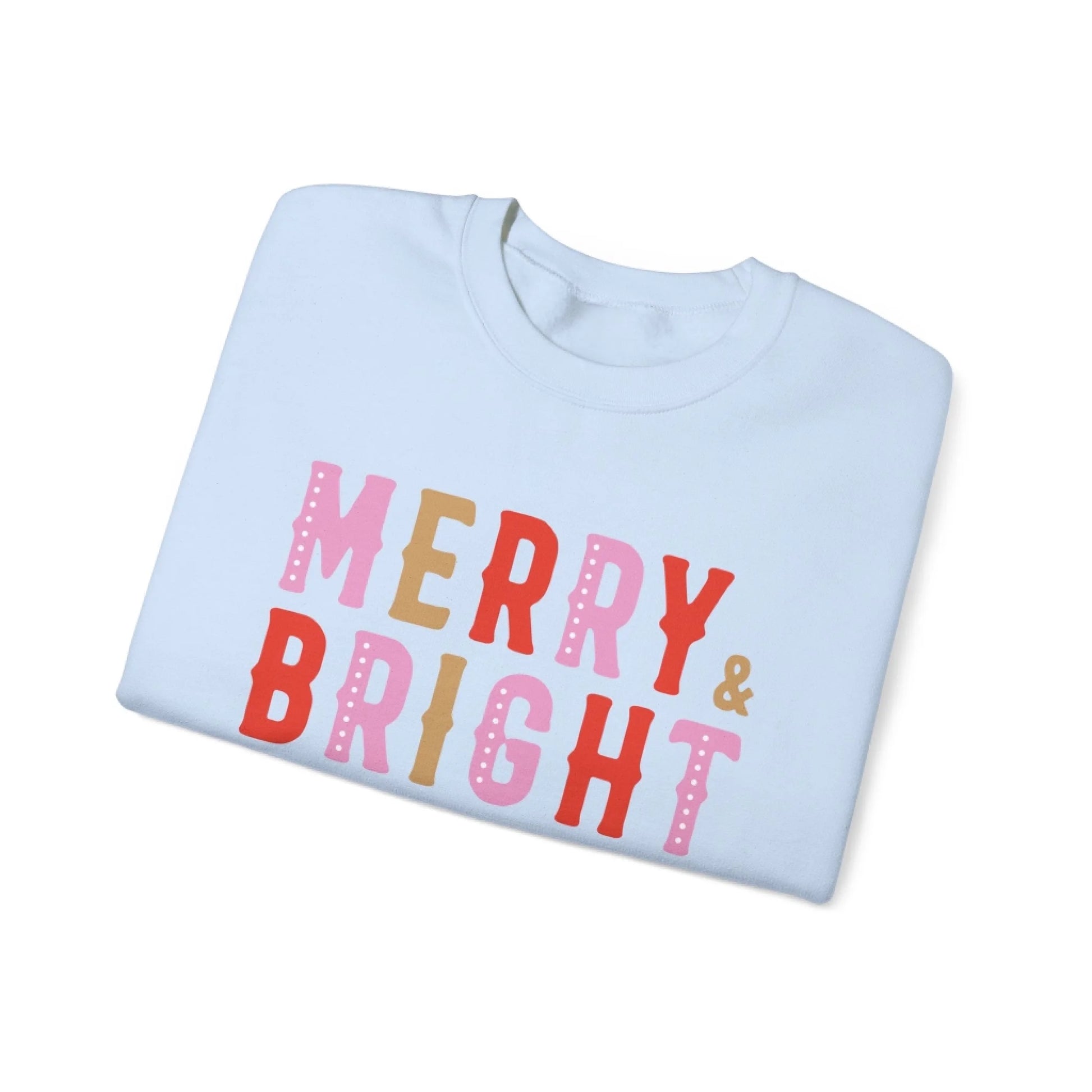 Merry & Bright Sweatshirt Template Art Blue Seamless Sweatshirt