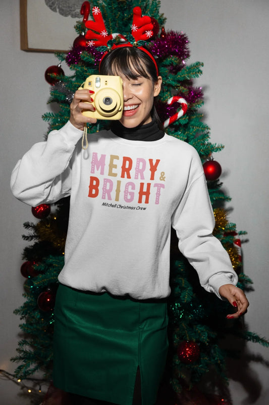 Merry & Bright Sweatshirt Template Art White LIfestyle 4 Sweatshirt Final