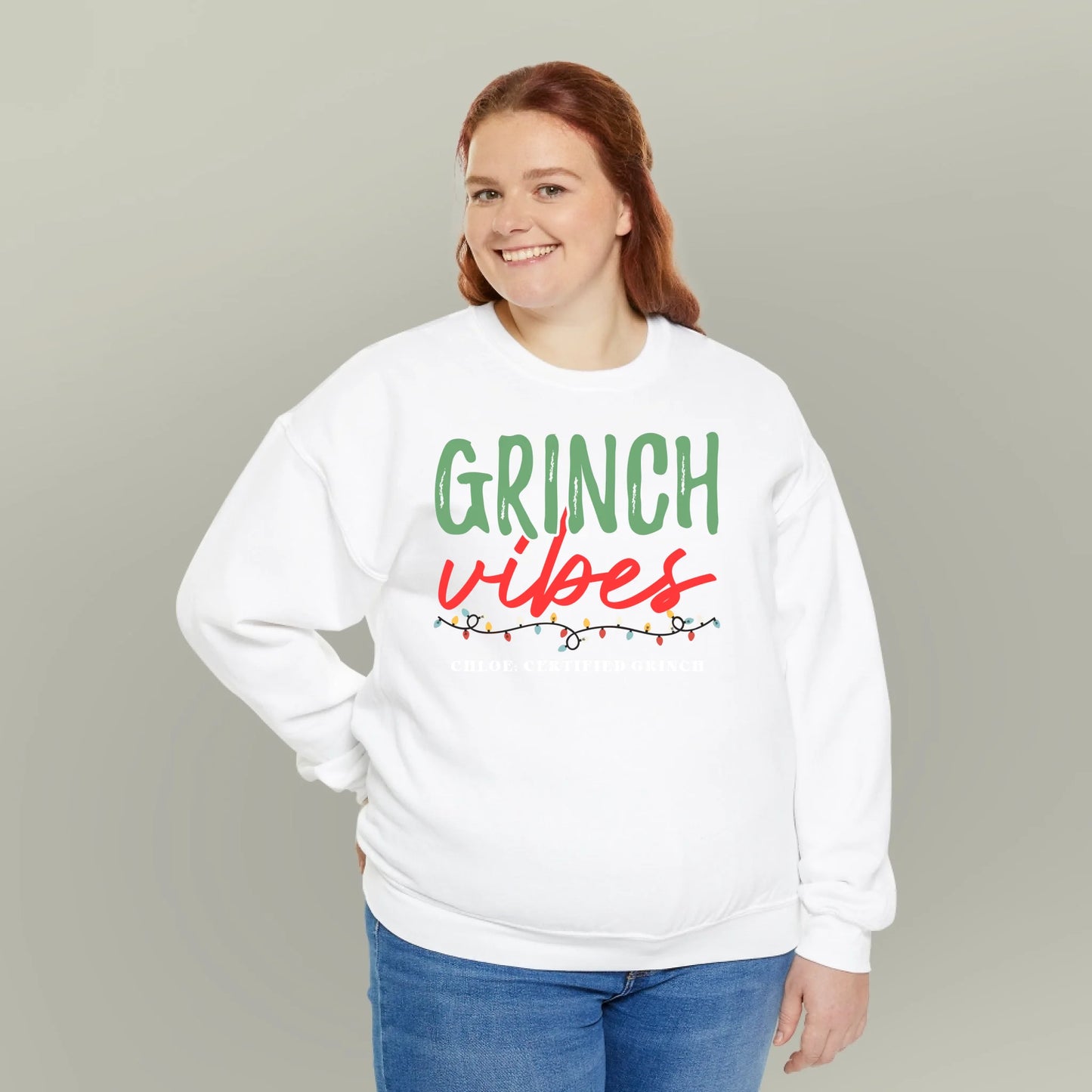 Personalized Grinch Vibes Holiday Sweatshirt