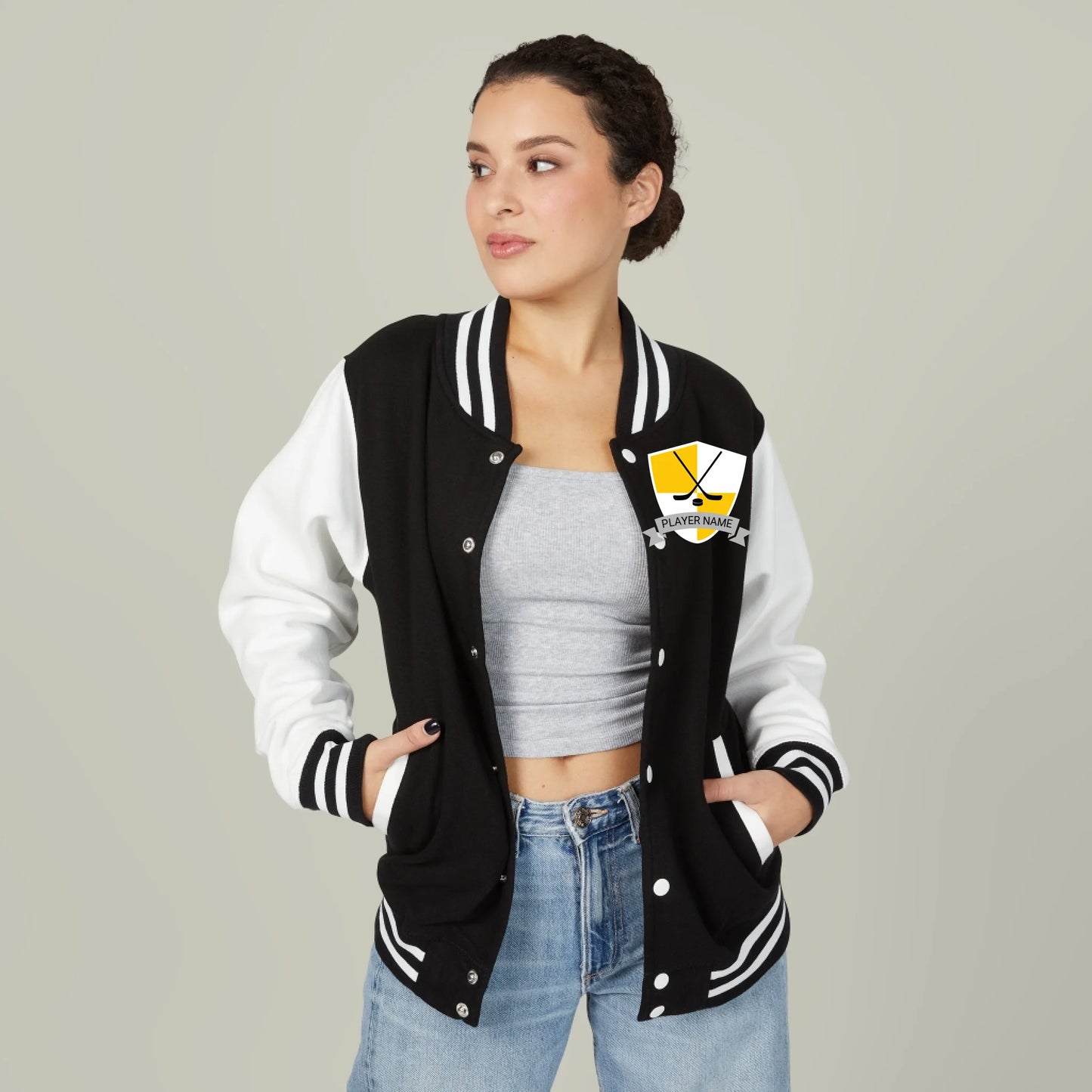 Hockey Star Icon Unisex Letterman Jacket