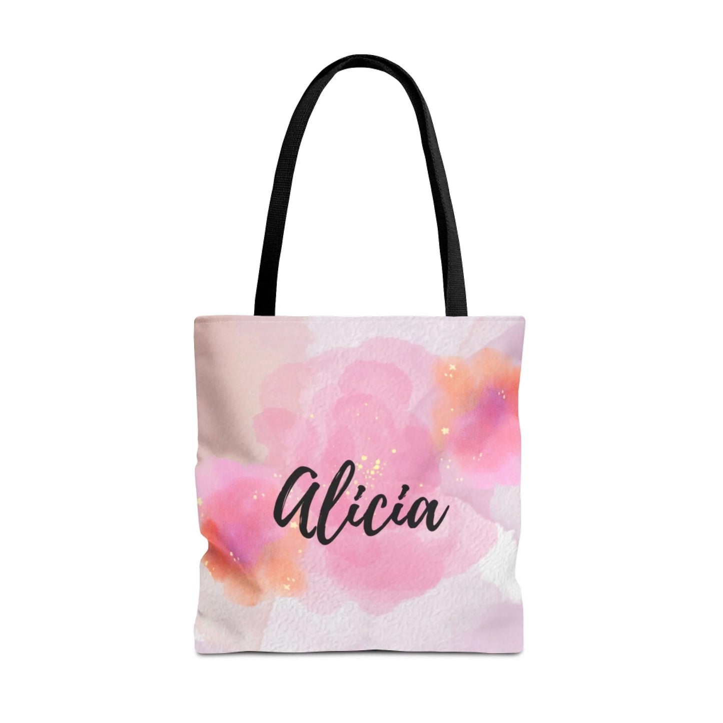 Watercolor Name Tote Bag - 18x18 Pink - Seamless PZ