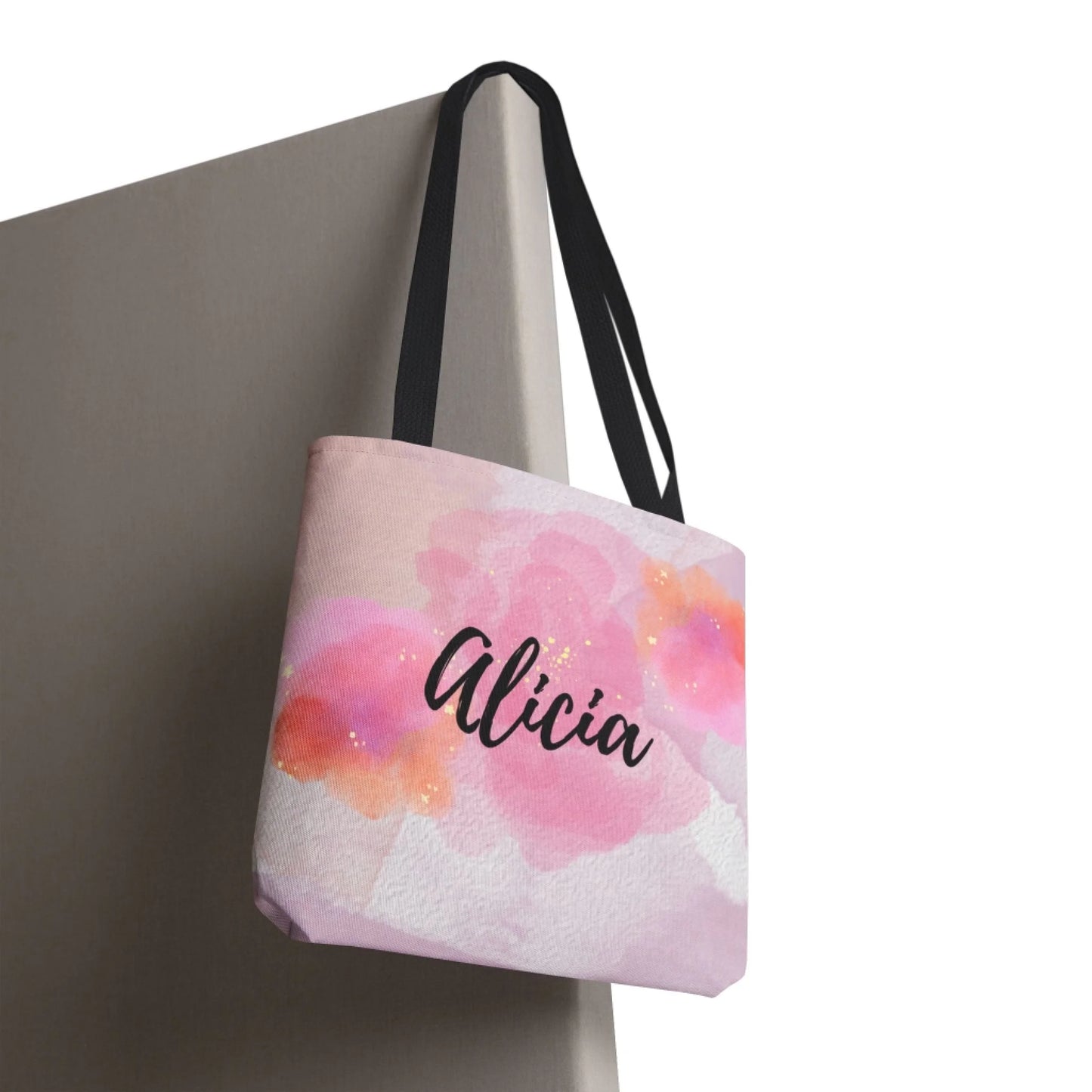 Watercolor Name Tote Bag - 18x18 Pink - Lifestyle PZ 3