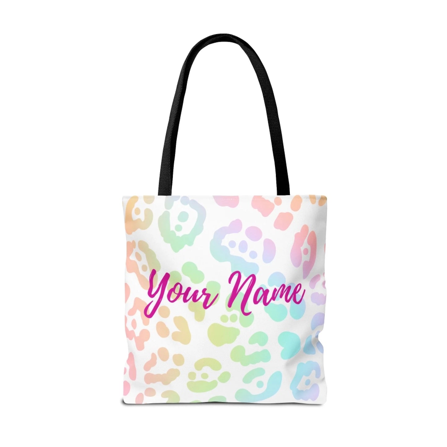 Rainbow Leopard 18x18 Tote Bag Personalized Your Name - Copy