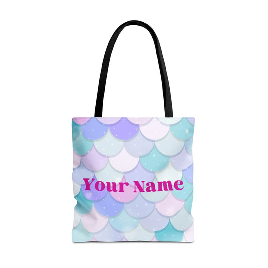 Mermaid Shimmer Tote Bag - Purple 16x16 Seamless 2