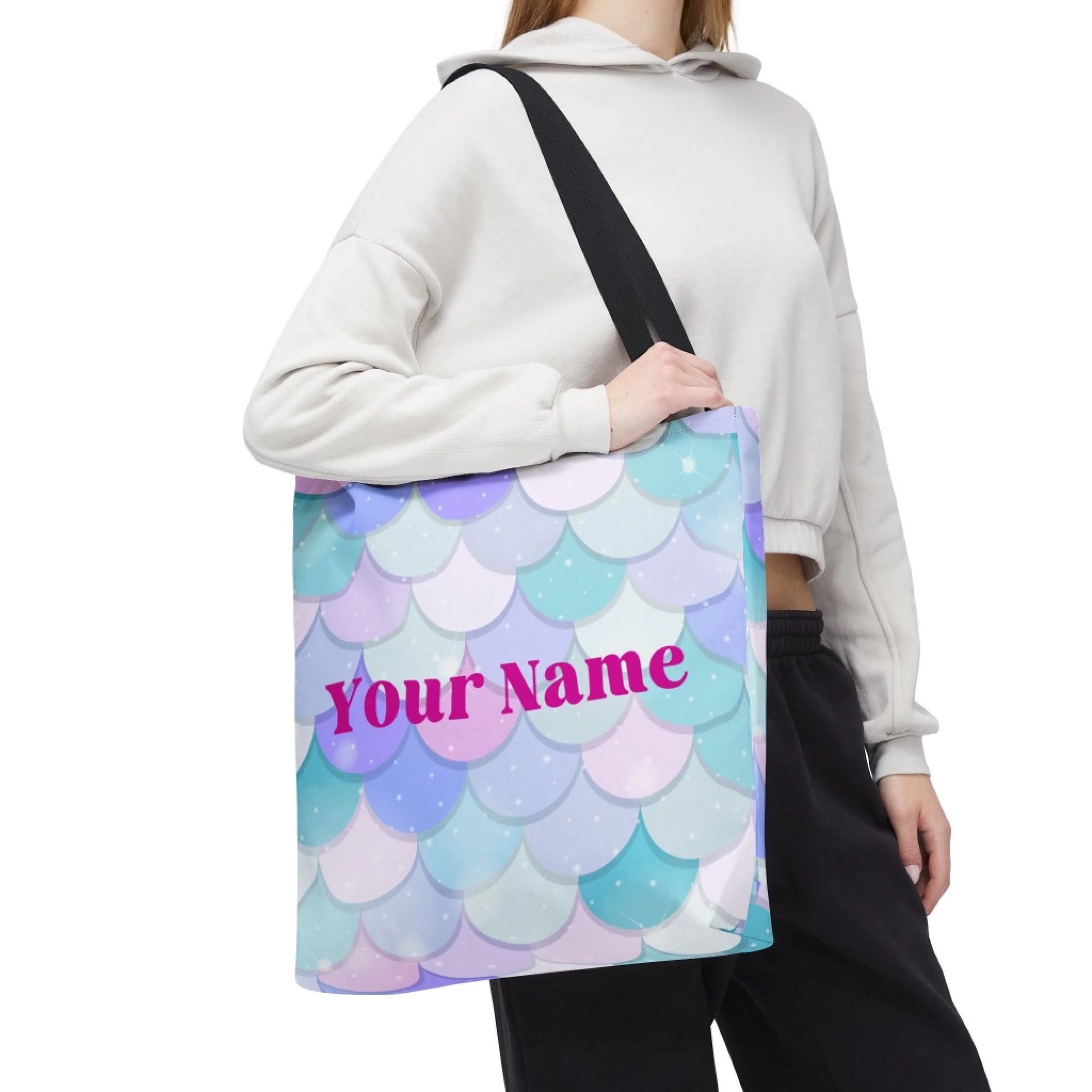 Mermaid Shimmer Tote Bag - Purple 18x18 Lifestyle PZ 2