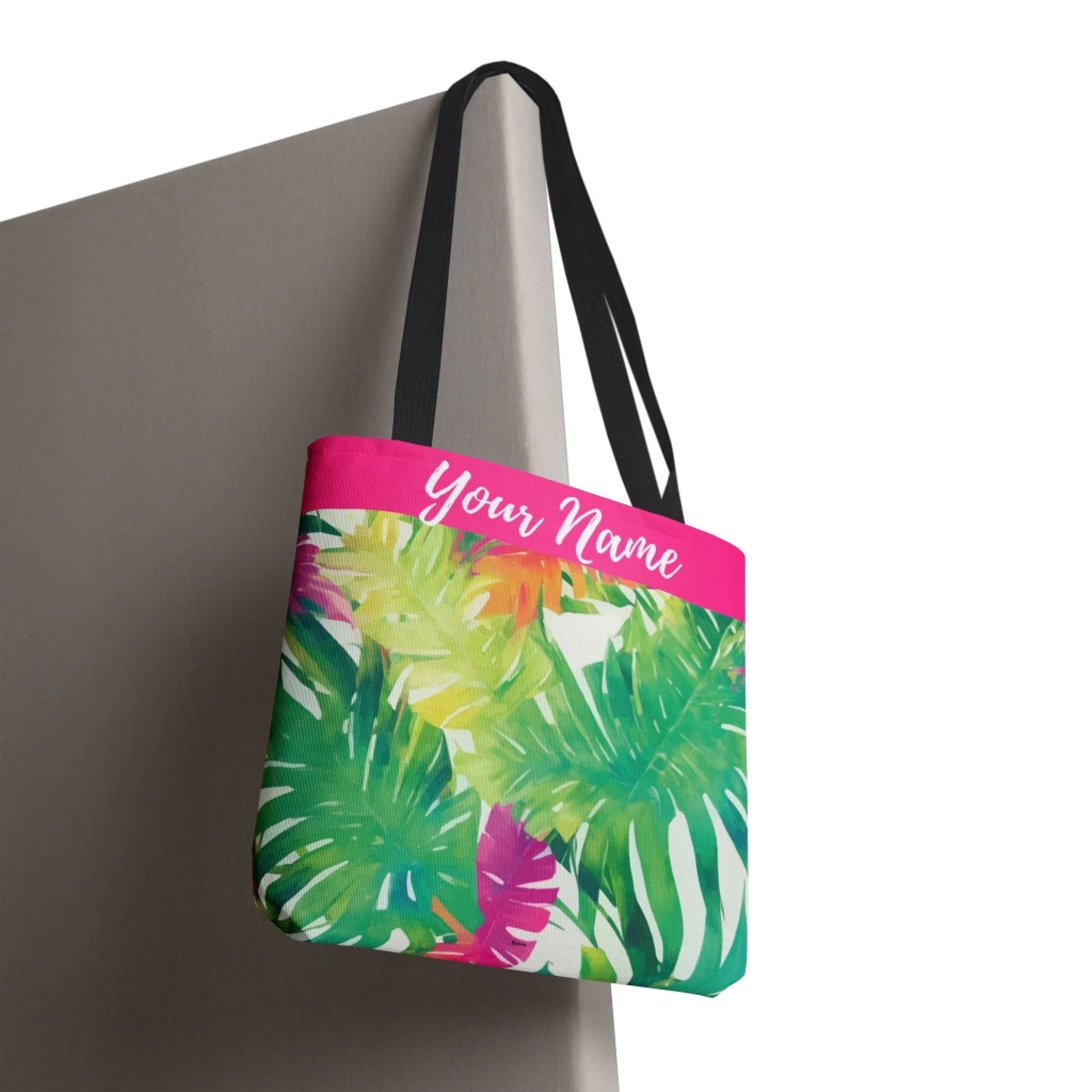 Aloha Spirit Name Tote Bag - 16x16 Print Test Lifestyle Hanging