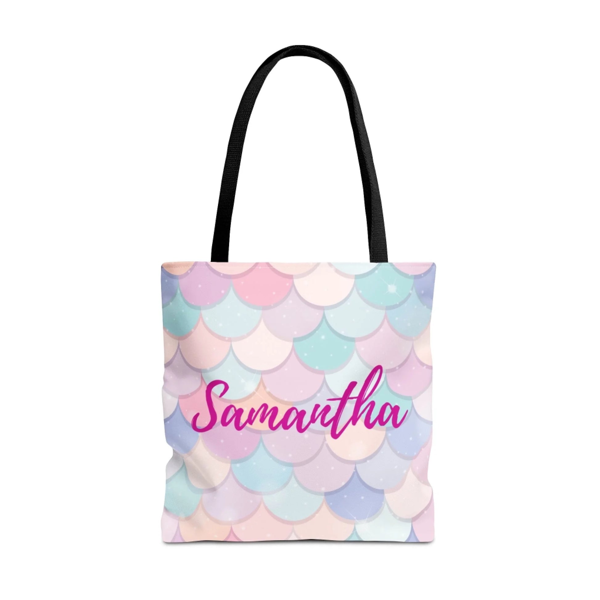 Mermaid Shimmer Tote Bag - Purple 16x16 Seamless