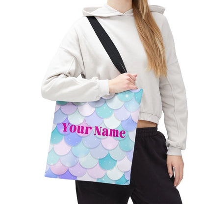 Mermaid Shimmer Tote Bag - Purple 16x16 Lifestyle PZ