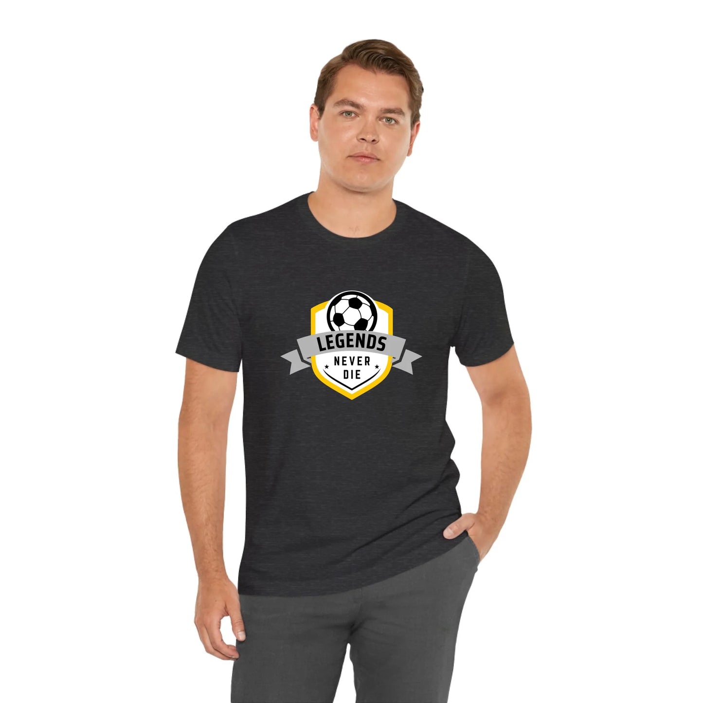 Unisex Jersey T-Shirt - Gray Front Seamless Front Lifestyle