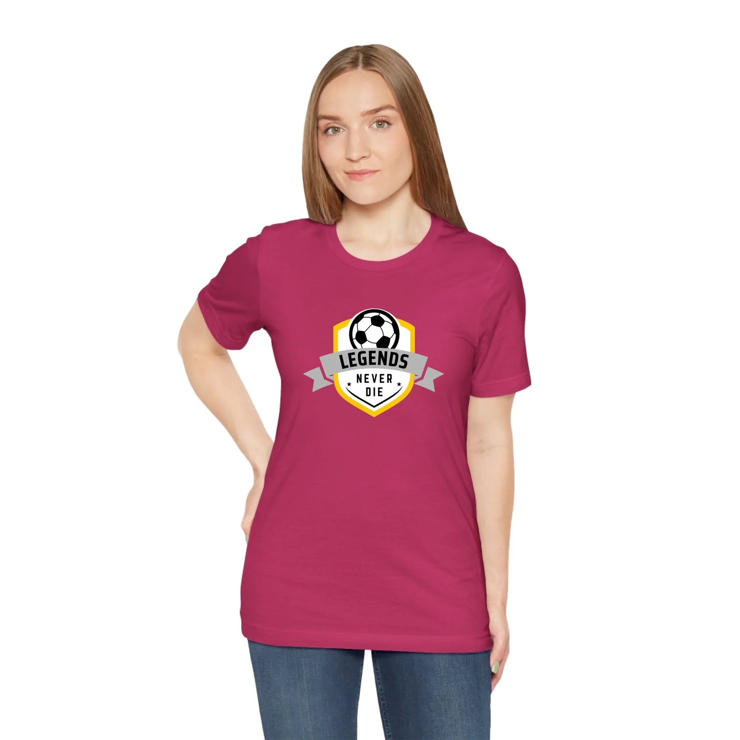 Unisex Jersey T-Shirt - Pink Front Seamless Front Lifestyle