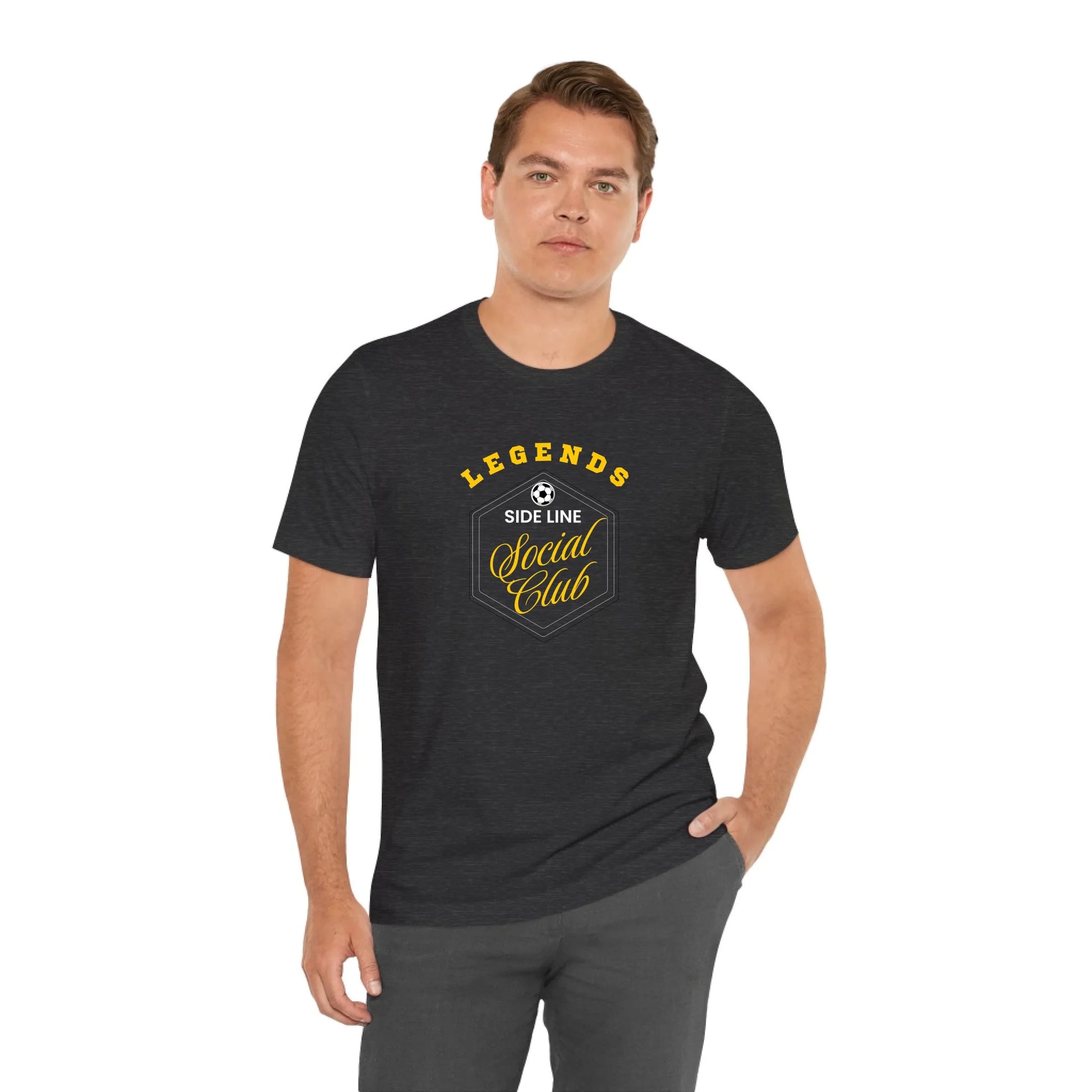 Unisex Jersey T-Shirt - Gray Front Seamless Front Lifestyle