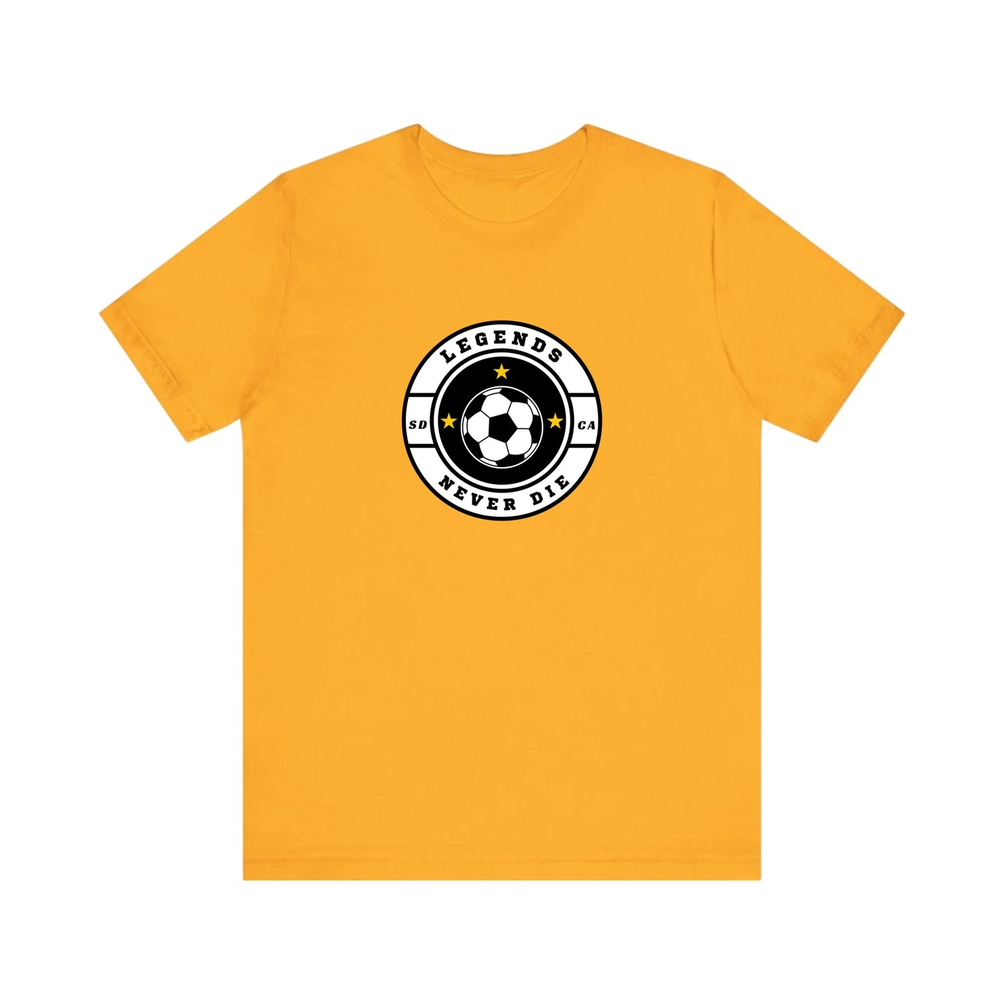 Unisex Jersey T-Shirt - Gold Front Seamless