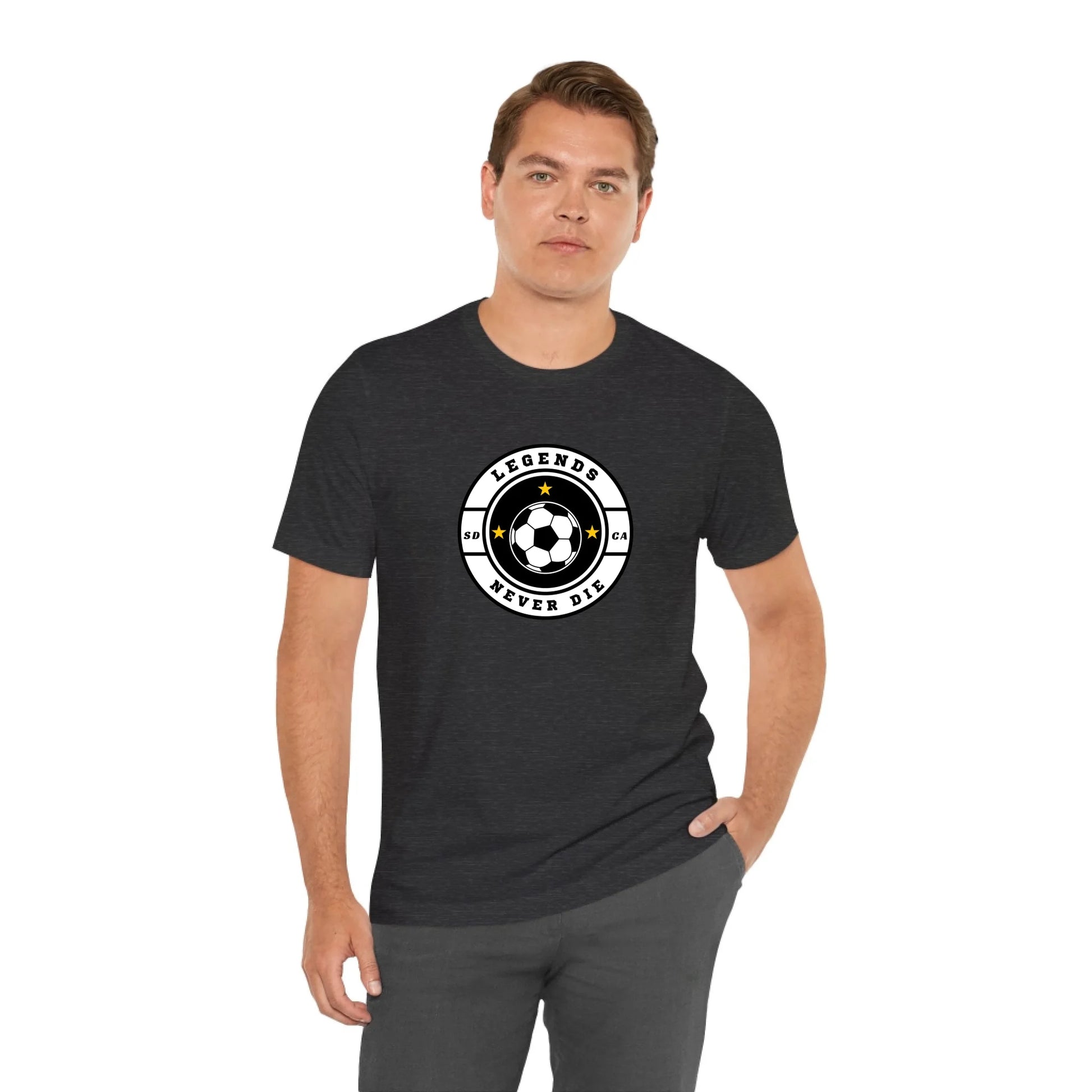 Unisex Jersey T-Shirt - Gray Front Seamless Front Lifestyle