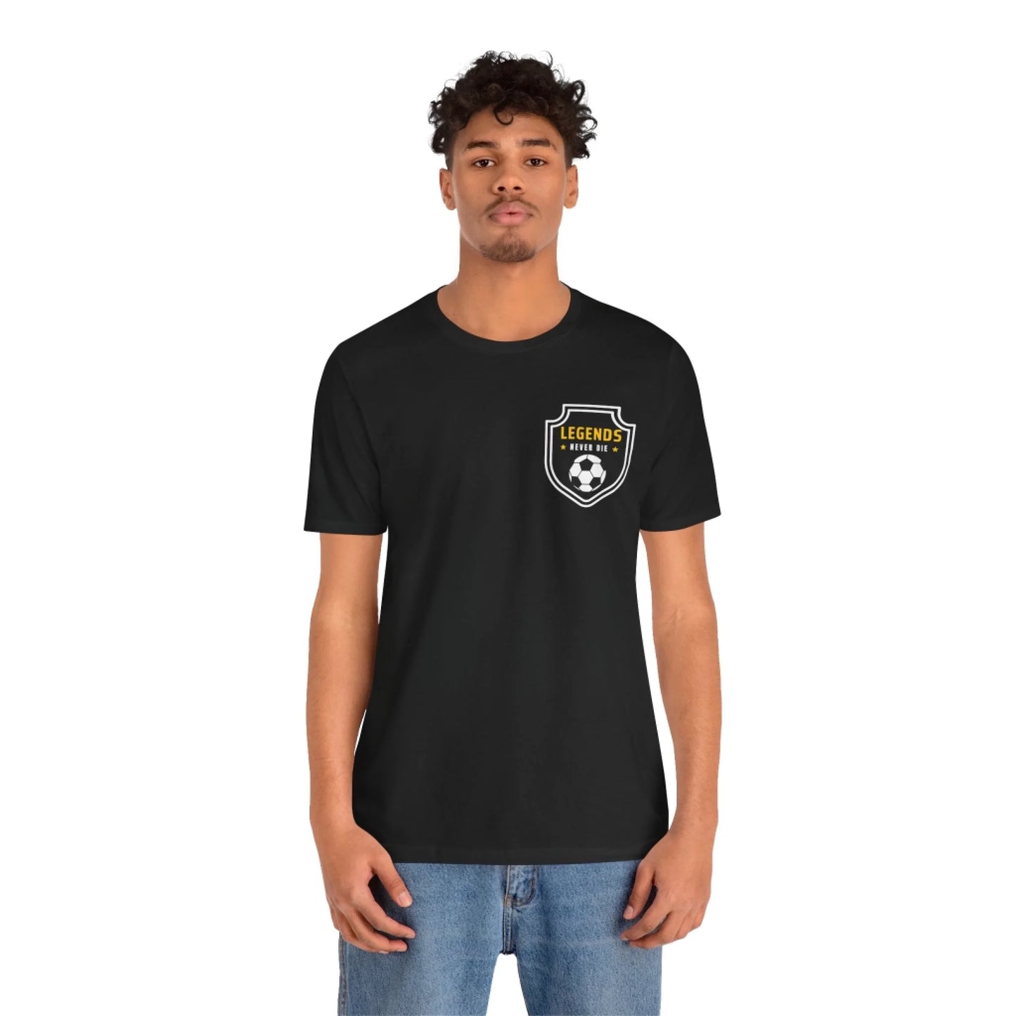 Soccer Crest Unisex T-Shirt PZ art front black lifestyle 2
