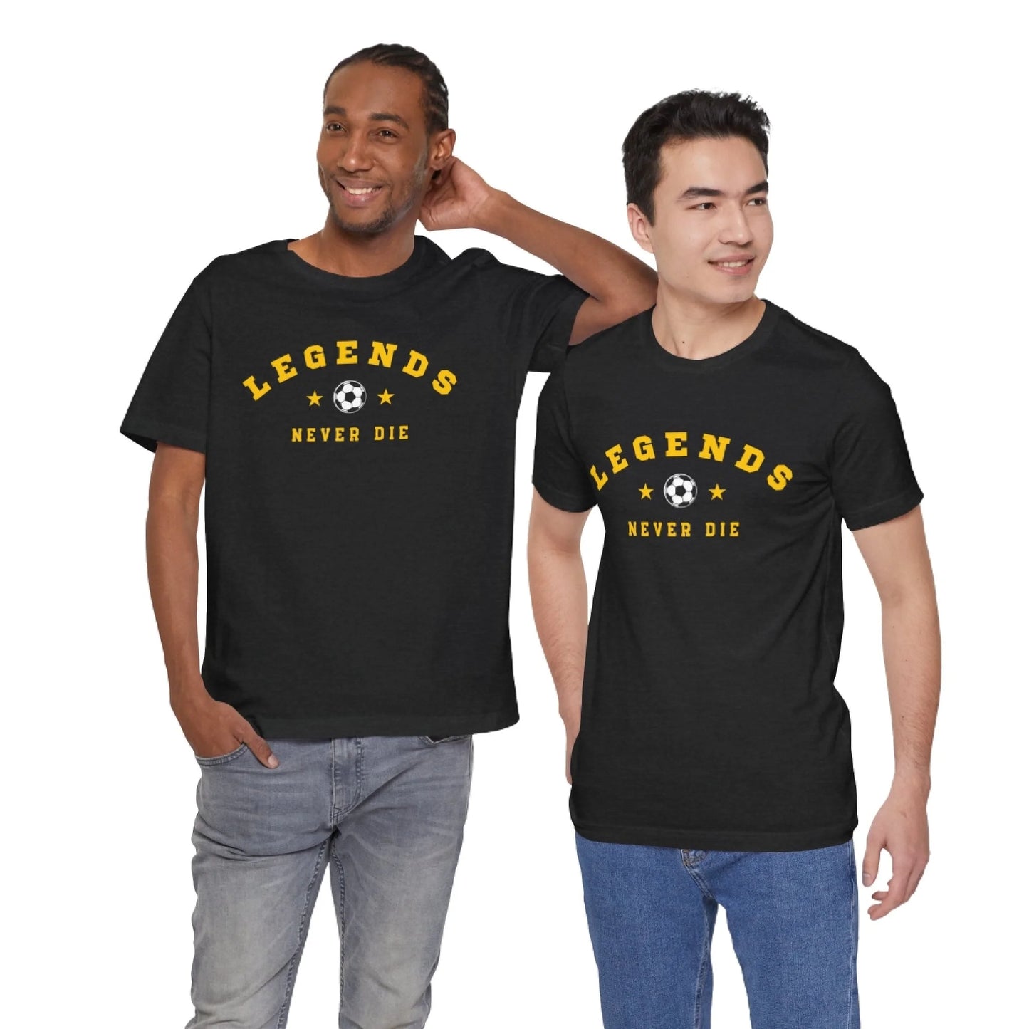 Legends Never Die Print Test Front- Unisex Jersey T - Black