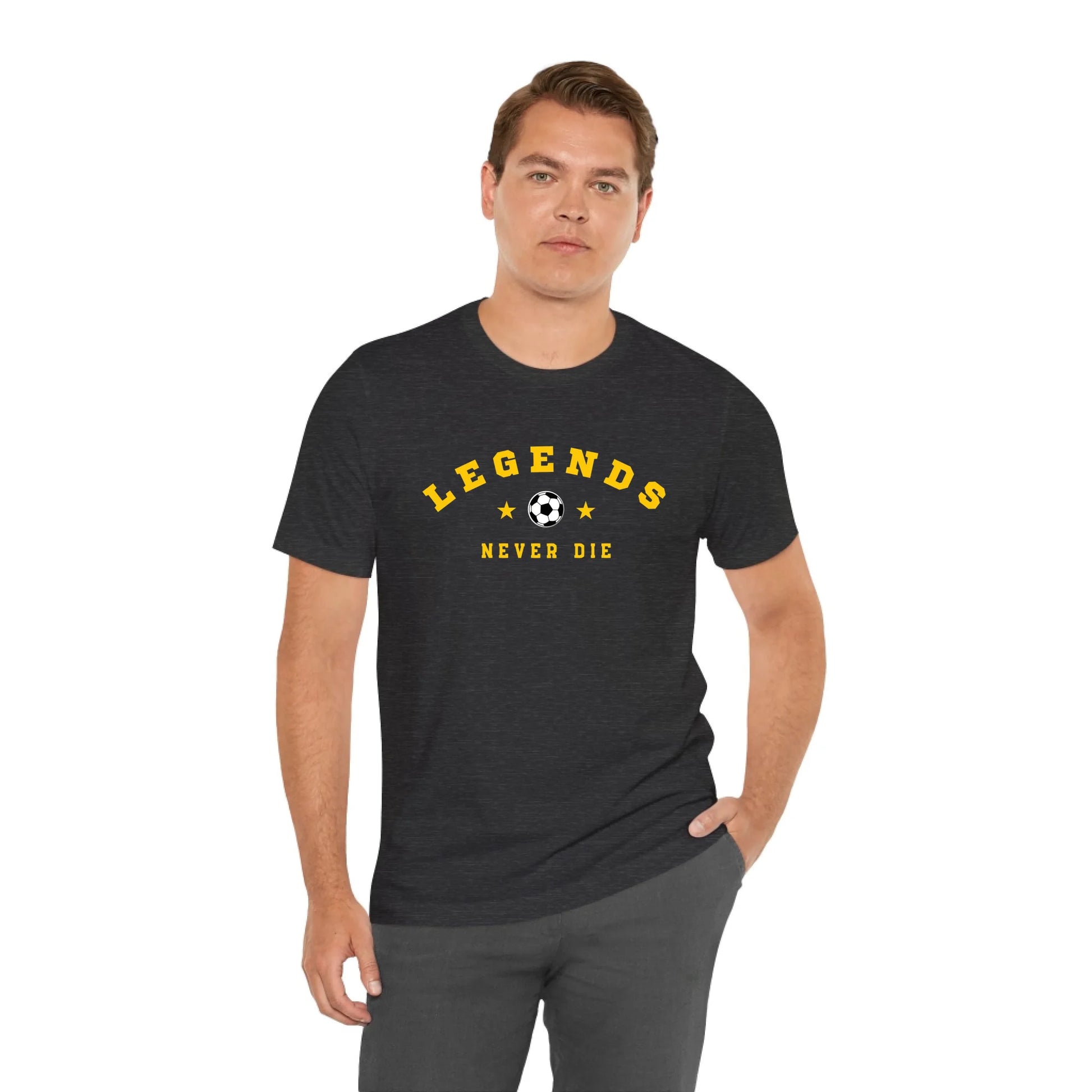 Unisex Jersey T-Shirt - Gray Front Seamless Front Lifestyle