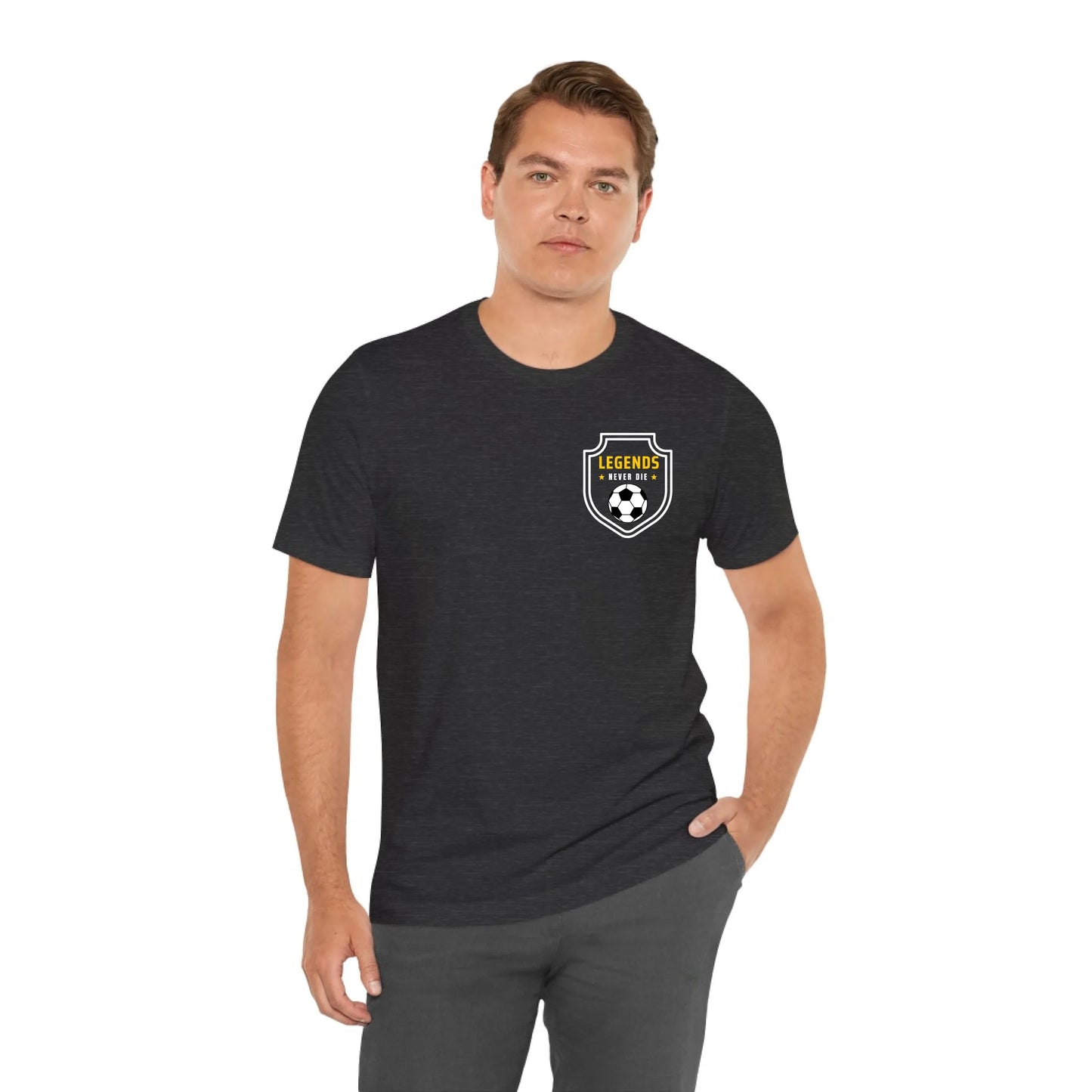 Unisex Jersey T-Shirt - Gray Front Seamless Front Lifestyle