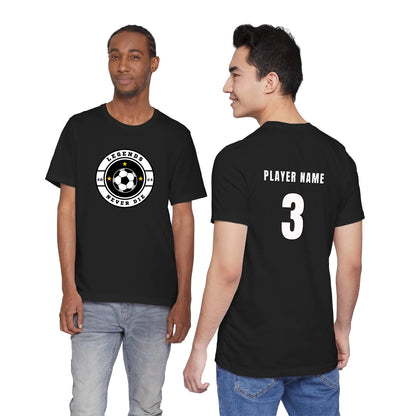 Unisex Jersey T-Shirt - Black Front Seamless Front Back