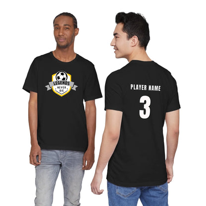 Unisex Jersey T-Shirt - Black Front Seamless Front Back