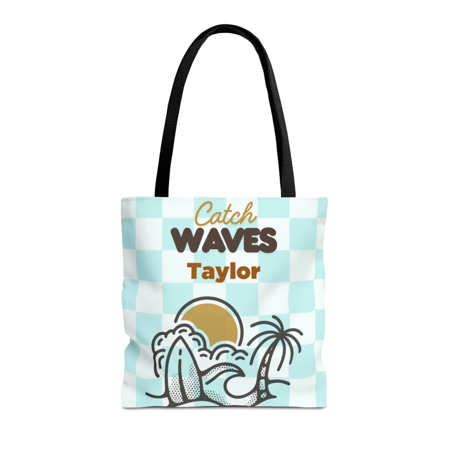 Catch Waves Name Tote Bag Seamless 2