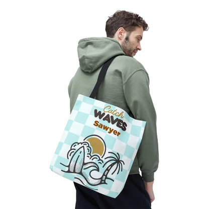 Catch Waves Name Tote Bag Enviro 2