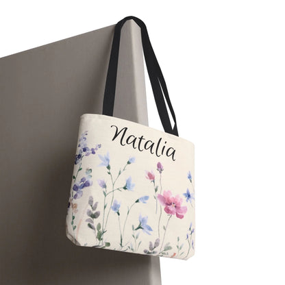 Floral Breeze Name Tote Seamless LIfestyle Hanging