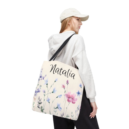 Floral Breeze Name Tote Seamless LIfestyle Side
