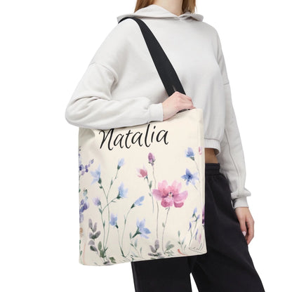 Floral Breeze Name Tote Seamless LIfestyle Side 2