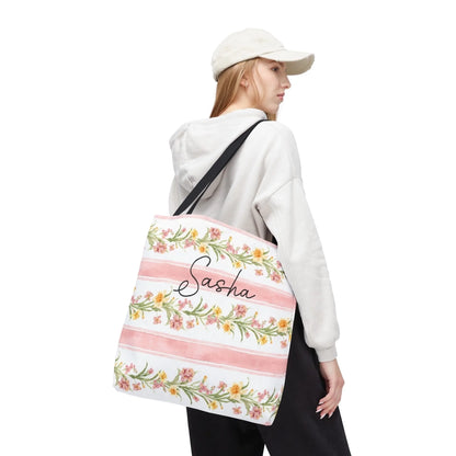 Spring Garland Name Tote Bag 18x18 Prfile 2