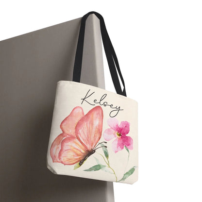 Butterfly Kisses Name Tote Bag Enviro Hanging