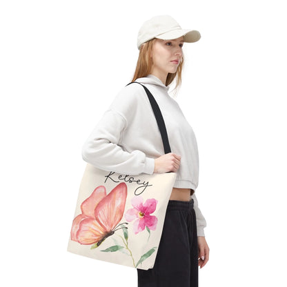 Butterfly Kisses Name Tote Bag Enviro Profile 2
