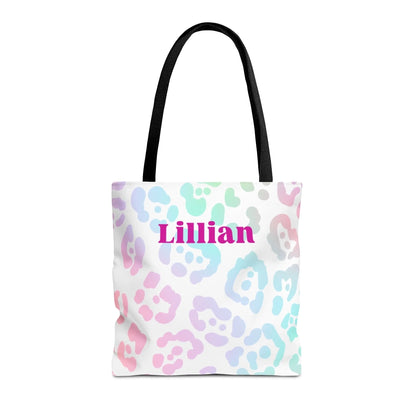Rainbow Leopard 18x18 Tote Bag Personalized