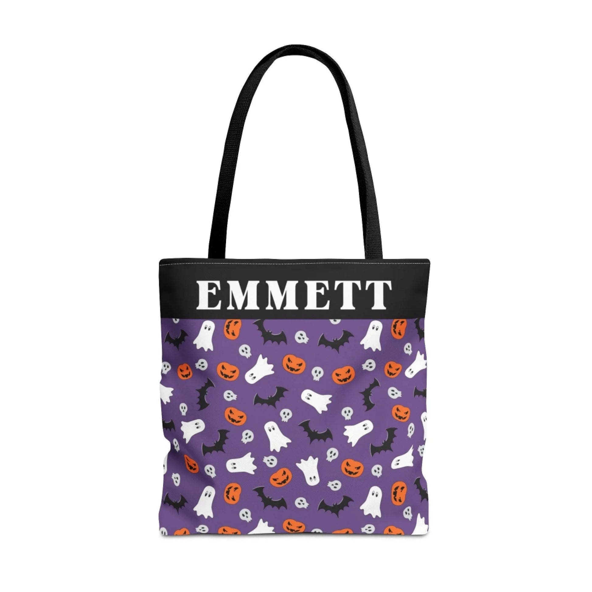 Boo! Pumpkin Halloween Name Tote Bag -16x16 Printify Seamless
