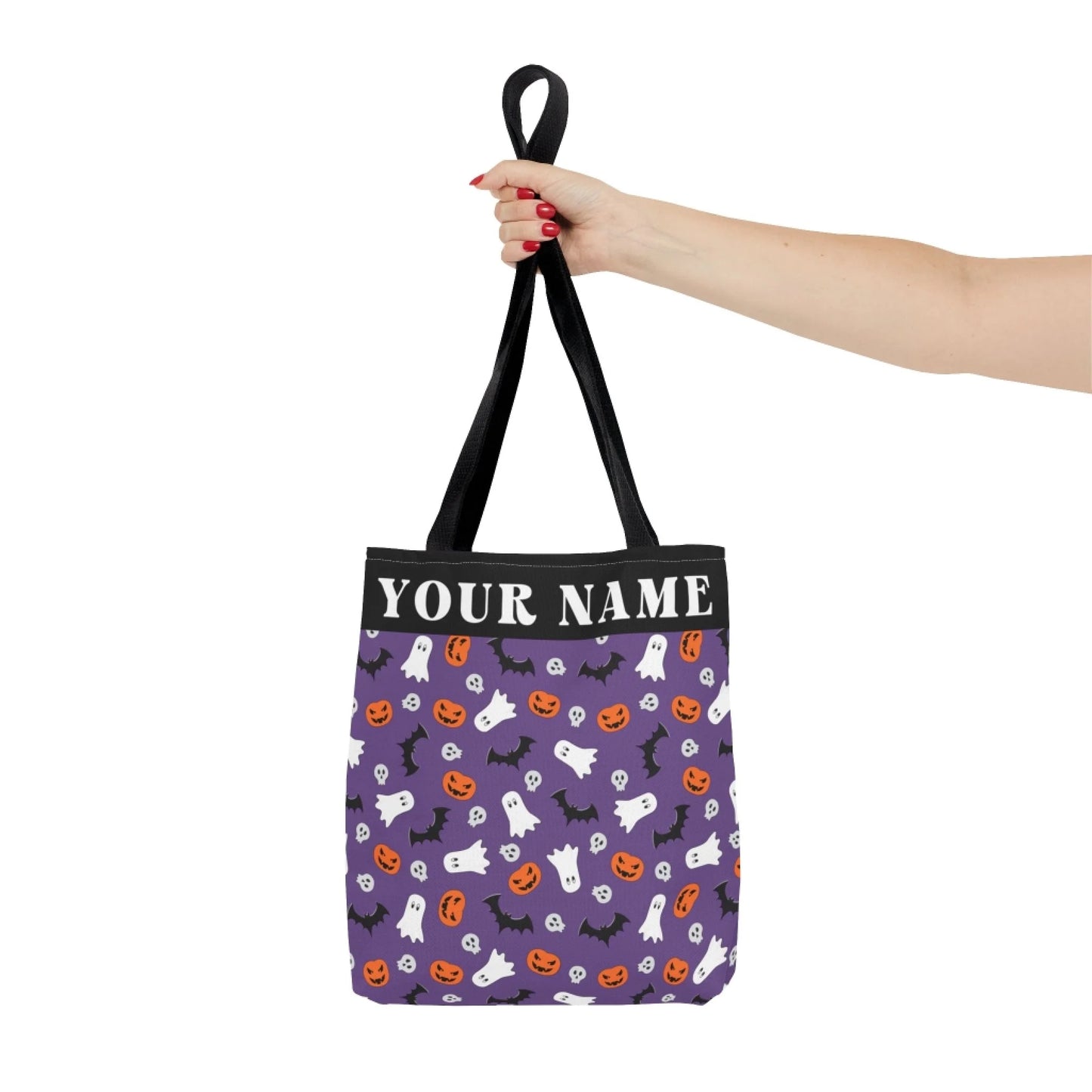 Boo! Pumpkin Halloween Name Tote Bag -18x18 Printify Talent 3