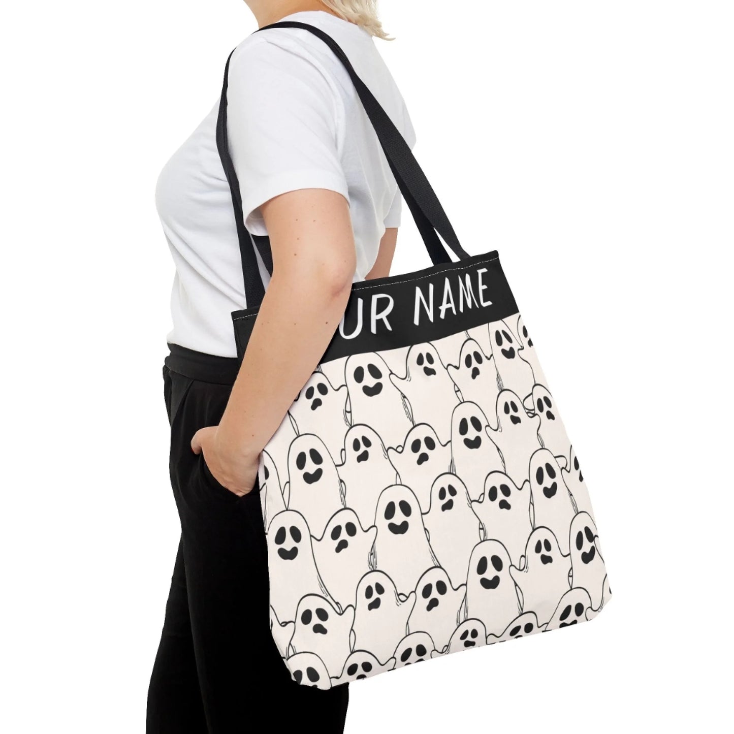 Ghosty Gouls Halloween Name Tote Bag 18x18 Talent 2