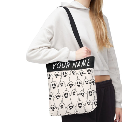 Ghosty Gouls Halloween Name Tote Bag 18x18 Talent