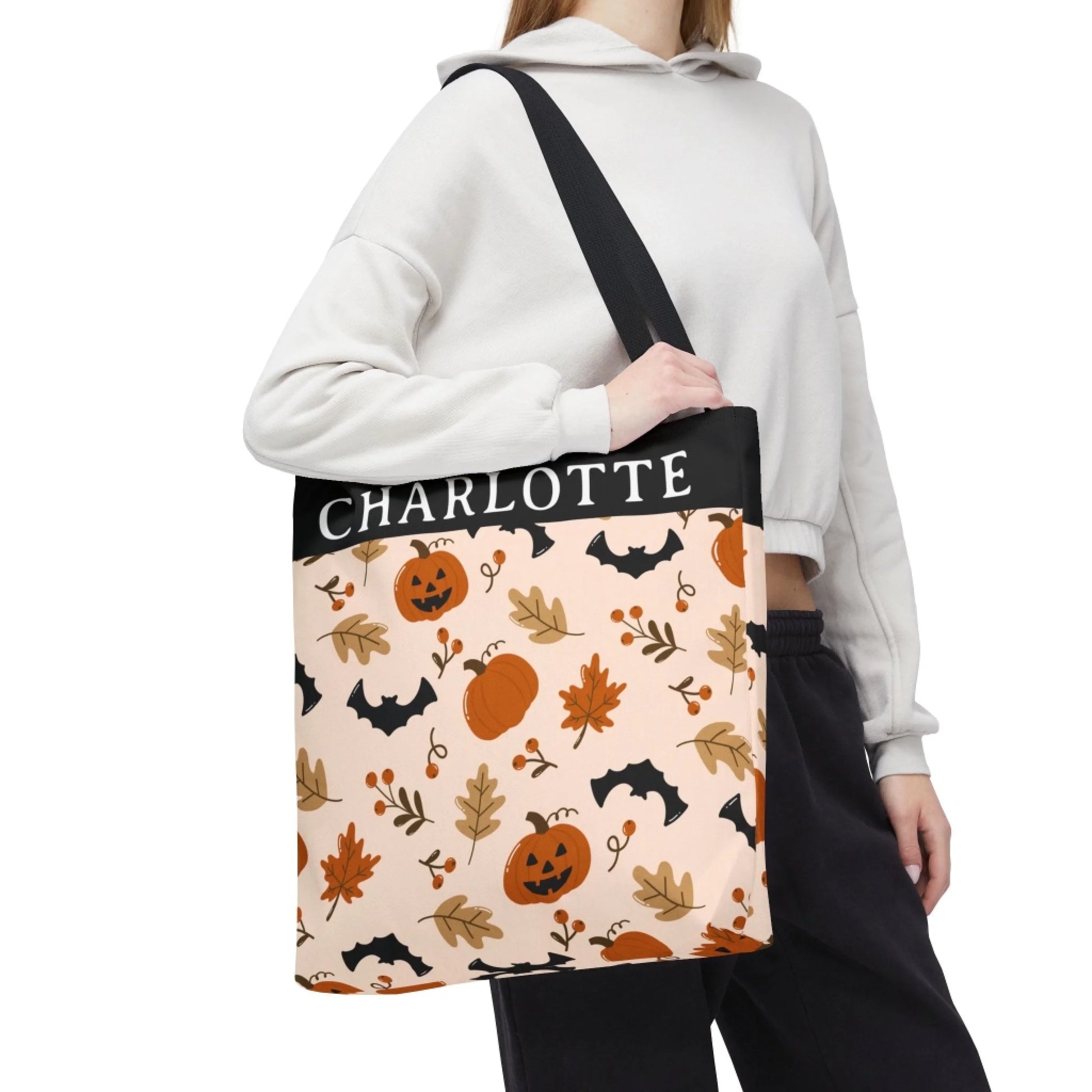 Happy Fall Halloween Name Tote Bag 18x18 Talent 2
