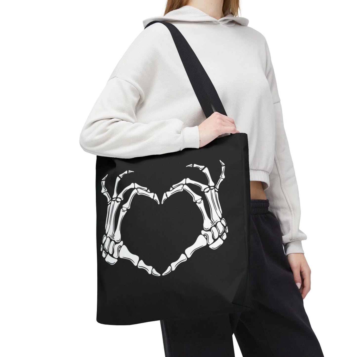 Skeleton Heart Name Tote Bag Print Test 16x16 - no text seamless image liefstyle